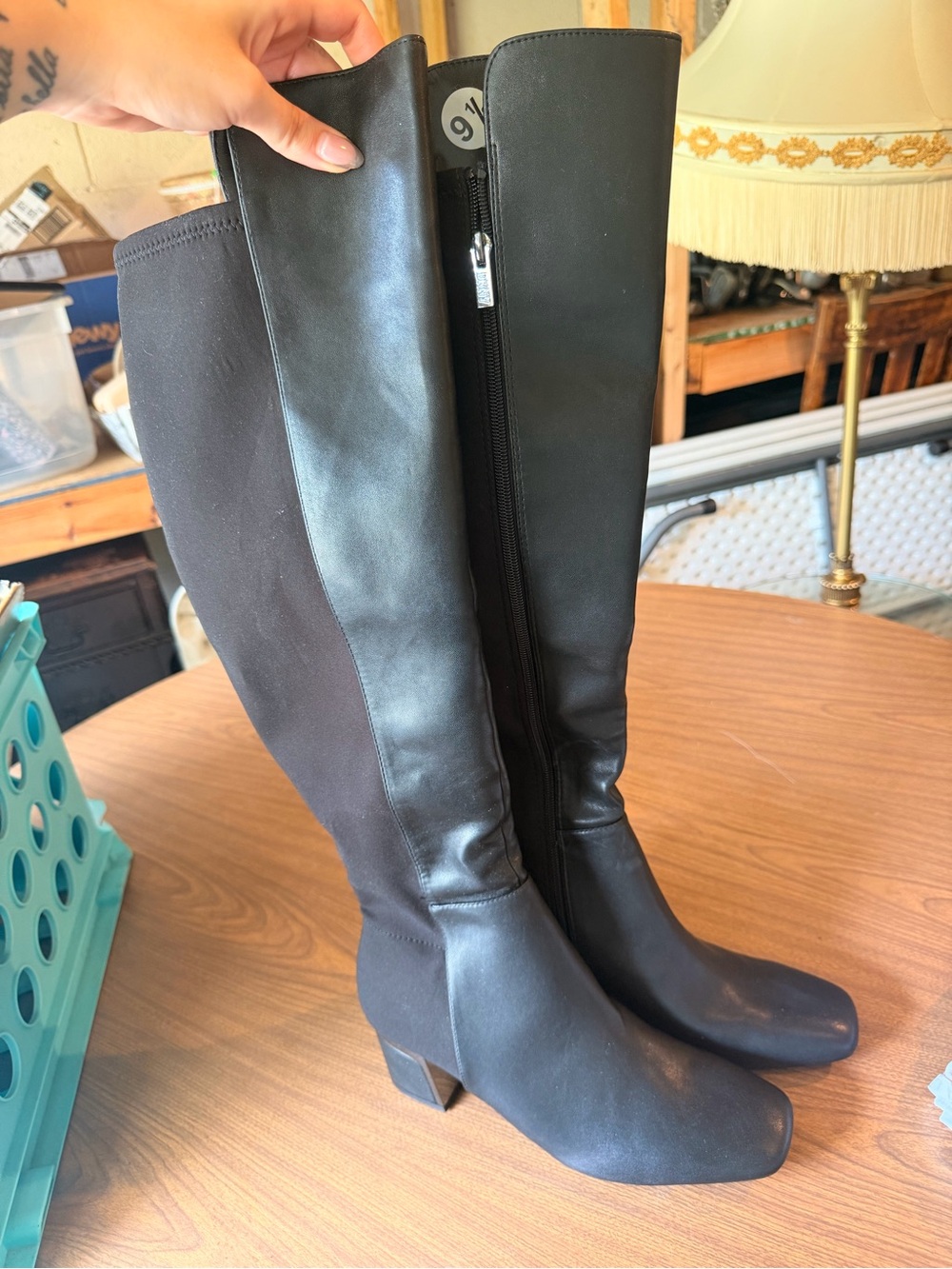 DKNY Black Over-the-Knee Zip Riding Boots